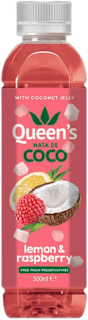 Osvežilna pijača z okusom limone, maline in s kokosovimi koščki Queen's NATA DE COCO