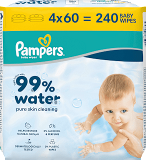 Feuchttücher 99 % water (4x60 St) Pampers