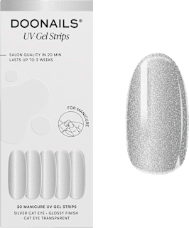 UV Gel Nagelfolien, Gel Strips Silver Cat Eye Doonails