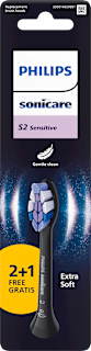 Náhradné hlavice Sonicare S2 Sensitive, Extra Soft, čierna Philips Sonicare