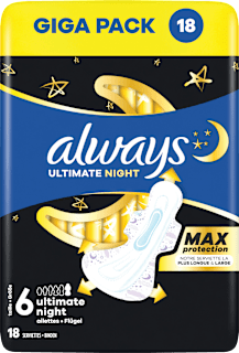 Binden Ultra Max Protection Ultimate Night mit Flügeln Gr. 6 always