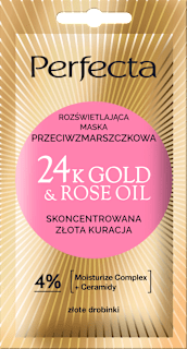 Maska przeciwzmarszczkowa rozświetlająca 24K Gold & Rose Oil  Perfecta