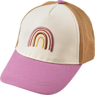 Basecap mit Regenbogen-Applikation, rosa & beige, Gr. 50/51 PUSBLU
