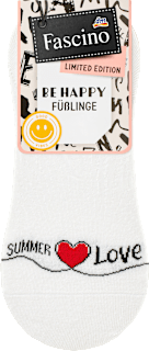 Füßlinge mit Summer-Love-Motiv weiß, Gr. 35-38 (1 Paar) Fascino