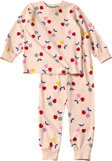 Schlafanzug Pro Climate mit Kirsch-Muster, beige, Gr. 134/140 ALANA