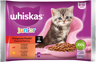 Mokra karma dla kociąt Junior Klasyczne Posiłki, w sosie, 4x85 g Whiskas