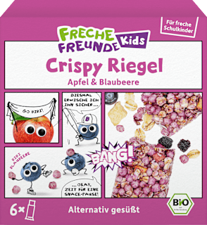 Kindersnack Crispy Riegel Apfel & Blaubeere ab 3+ Jahren (6x21 g) Freche Freunde