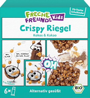 Kindersnack Crispy Riegel Kokos & Kakao ab 3+ Jahren (6x23 g) Freche Freunde