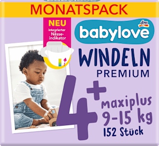 Plienky Premium - veľ. 4+ maxiplus (9-15 kg) Monats Pack babylove
