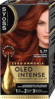 Vopsea de păr permanentă 5-77 Șaten roșcat strălucitor syoss Oleo Intense