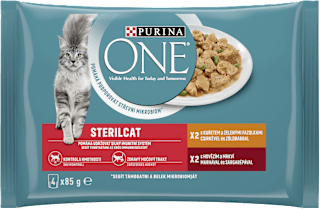 Sterilcat kapsičky pro kočky mix krůtí & hovězí 4x85 g PURINA GOURMET