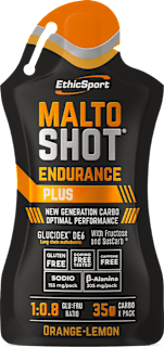 Energijsko prehransko dopolnilo Malto Shot Endurance Plus, pomaranča-limona EthicSport