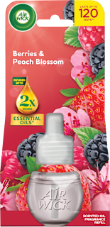 Náplň do elektrického osviežovača Essential Oils - lesné plody a broskyňový kvet AIR WICK