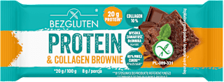Baton proteinowy z kolagenem o smaku brownie BEZGLUTEN