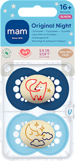 Schnuller Original Night Fuchs/Mond 16+ Monate mam