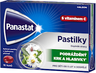 pastilky s vitamínem C a malinovou příchutí Panastat