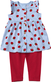 Set mit Tunika und Leggings & Erdbeeren-Muster, blau + rot, Gr. 74 ALANA