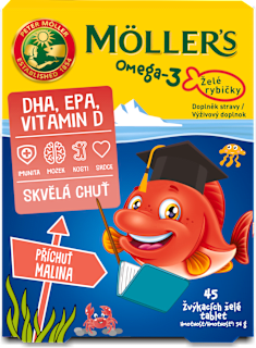 Omega-3 želé rybičky s malinovou příchutí MÖLLER'S