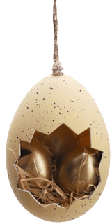 Viseći ukras – jaje, zlatno Ira Commerce
