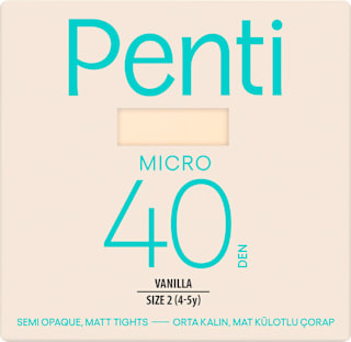 Детски чорапогащник Micro, Vanilla, 40 DEN, размер 2 Penti