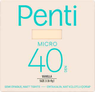 Детски чорапогащник Micro, Vanilla, 40 DEN, размер 3 Penti