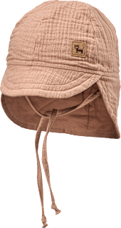 Schirmmütze mit Nackenschutz aus Musselin, braun, Gr. 48/49 ALANA