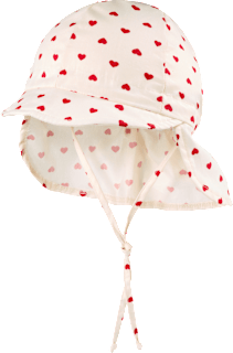 Schirmmütze mit Nackenschutz & Herz-Muster, weiß, Gr. 44/45 ALANA