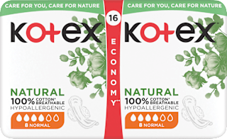 vložky s křidélky Natural, Normal Kotex