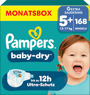 Windeln Baby Dry Gr.  5+ Junior Plus (12-17 kg) Monatsbox Pampers baby-dry
