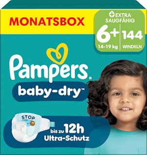 Windeln Gr. 6+ Extra Large (14-19 kg) Monatsbox Pampers baby-dry