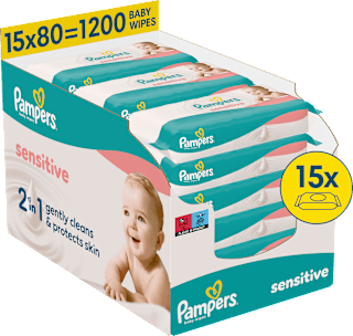 Feuchttücher sensitive (15x80 St), Vorteilspack Pampers
