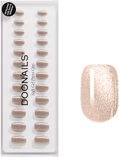 Künstliche Nägel, Soft Gel Press Ons Champagne Cat Eye Extra Short Square Doonails