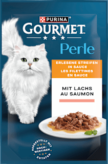 Nassfutter Katze mit Lachs, Perle - erlesene Streifen in Sauce Purina Gourmet