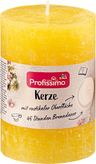 Kerze rustik 100/68 gelb, 1 St