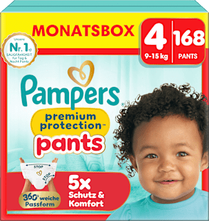 Windeln Premium Protection Pants Gr. 4 Maxi (9-15 kg) Monatsbox Pampers premium protection