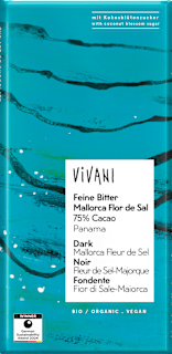 Schokolade, Feine Bitter Mallorca Flor de Sal 75%  Vivani