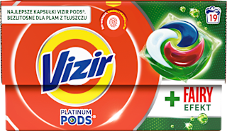 Kapsułki do prania Platinum Pods + Fairy Efekt VIZIR