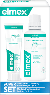 zubní pasta Sensitive & ústní voda Sensitive Super Set elmex