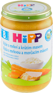 BIO příkrm rýže s mrkví a krůtím masem HiPP