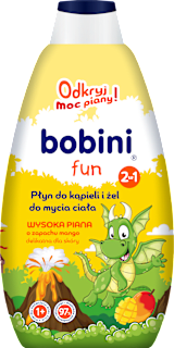 Płyn do kąpieli i żel do mycia, mango, Wysoka Piana  bobini fun