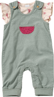 Set mit Shirt mit Melonen-Muster & Latzhose, grün & rosa, Gr. 62 ALANA