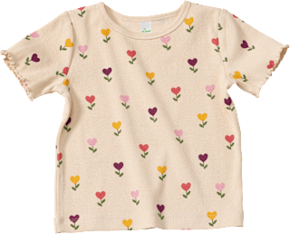 T-Shirt mit Tulpen-Muster & Ripp-Struktur, beige, Gr. 110 ALANA