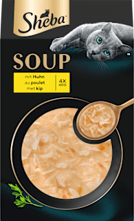 Nassfutter Katze Soup mit Huhn, Multipack (4x40 g) Sheba