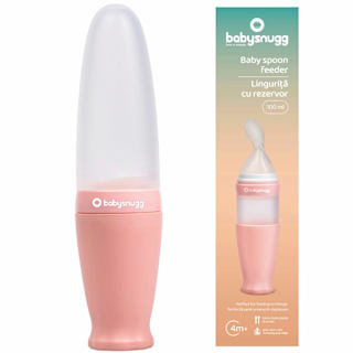 Linguriță cu rezervor de silicon roz babysnugg