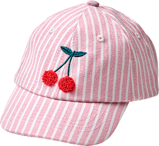 Basecap mit Kirsch-Motiv, rosa & weiß, Gr. 54/55 PUSBLU