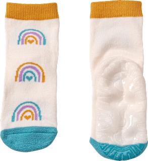 Stoppersocken mit Regenbogen-Muster, weiß, Gr. 25/26 ALANA