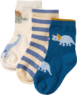 Socken mit Dino-Motiv, beige + blau, Gr. 27/29 ALANA