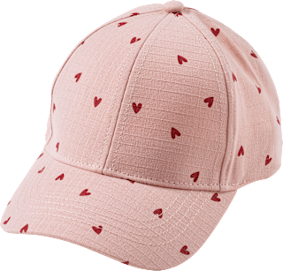 Basecap mit Herz-Muster, rosa, Gr. 52/53 PUSBLU