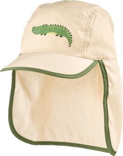 Schirmmütze mit Nackenschutz & Krokodil-Motiv, beige, Gr. 52/53 ALANA