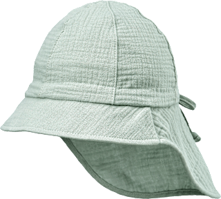 Schirmmütze aus Musselin mit Nackenschutz, grün, Gr. 52/53 ALANA
